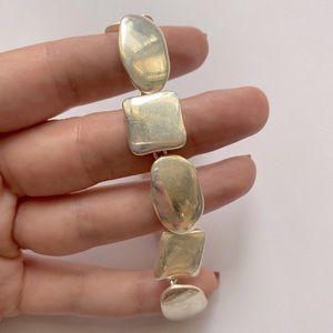 Stamped Sterling Silver Geometric Bracelet